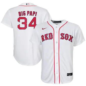 youth nike david ortiz white boston red sox replica player 